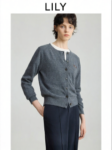 Lily | Áo Cardigan Len Thêu Vintage Cổ Tròn 100%