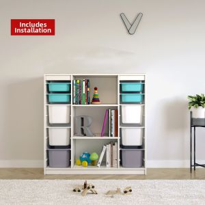 KEBIXIONG | Wooden Children Bookshelf and Toy Organizer