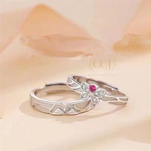 Cincin Couple Silver Adjustable S44 | Pasangan | Nikah | Lamaran | Hadiah | Tunangan 925 Perak | Aksesoris Pria Wanita