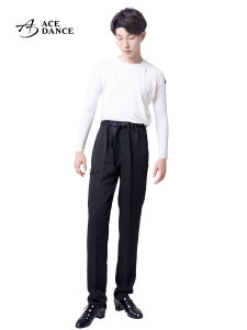 Magnificent Latin Dance Pants Mens Adult Elastic Waist Dungarees National Standard Dance Training Pants Loose Dance Pants Da140