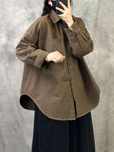 Original Design Loose Womens Long Sleeve Shirt Vintage Style Spring Autumn New Fashion Casual Elegant Quality Ladies Top