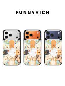 FUNNY RICH | Pretty Dog Garden Design Mirror Case Magnetic Protection For iPhone Shockproof