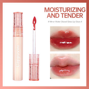 Teybren🎀 Cappuvini Lip Glaze Pelembab Berbasis Cermin / Pink Bear Jelly Lip Glaze / Lip Gloss Yang Tahan Lama Dan Menghidrasi COD