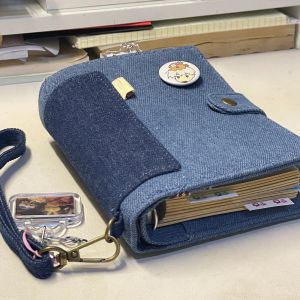 Cool Denim Ring Bound Daily Planner Pocket Size A7 Detachable Pages Notebook Versatile Writing Journal for Business And Culture