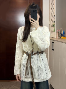 Áo Len Dệt Kim Hở Vai Cỡ Lớn Cho Nữ Dáng Rộng Dáng Ôm Thời Trang Đầu Thu Chất Liệu Polyester Dáng Chữ A Tay Dài