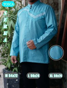 BAJU KOKO PRIA LENGAN PANJANG MOTIF BORDIR SERKA BAHAN KATUN MADINAH PREMIUM SERIAN 5 WARNA