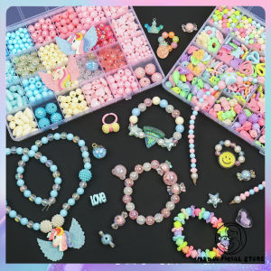 24 Grid Bracelet Beads Making Set for Kids Girl Ring Necklace Mix Color Spacer Jewelry Creative DIY Craft Accessories