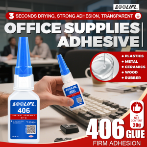 1-3pcs 406 Super Glue 20g Instant Quick-drying Cyanoacrylate Adhesive Leather Rubber Wood Metal Strong Bond Liquid Glue DIY Tool