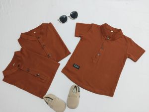 baju koko anak usia 1-7 thn warna coklat bahan kaos comabad 24s baju koko murah baju koko lebaran 2024