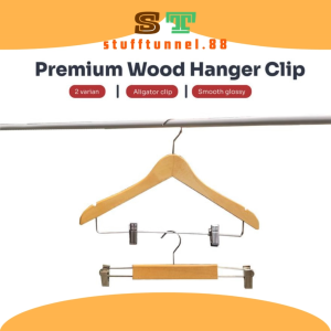 Hanger Kayu Jepitan Premium  Gantungan kayu Premium  Kokoh