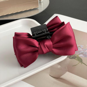 Red Butterfly Knot Hair Clip Womens Large Shark Clamp New Year Hair Accessories Top Clip Korean Style  out Winter 2022