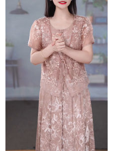 GUBODUO | Elegant Mom Floral Print Wide Leg Pants Suit