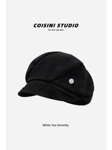 Vintage Fold Black Beret Large Head Size