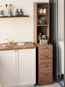 Modern Minimalist Real Wood Super Narrow Storage Cabinet Bedroom Wall Mounted Small Size Home Use Furniture Organizer Rack