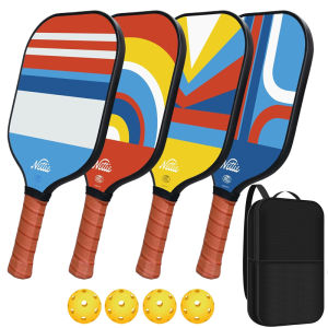 Pickleball Paddles Set Rackets With Ball Bag Carbon Fiber Training Net Cushion Grip USAPA Approved 13mm Intermediate Adults Kids Family