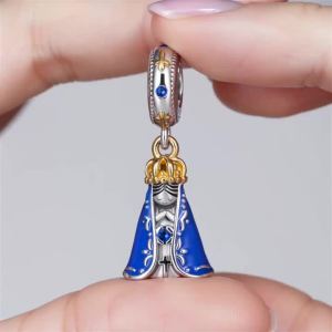 Mặt Dây Chuyền Bạc 925 Sterling Hình Đức Mẹ Maria Dùng Làm Đồ Trang Sức Tự Chế Thiết Kế Tôn Giáo Cổ Điển Đính Zircon Phụ Kiện Làm Vòng Tay/dây Chuyền