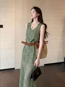 DANTING | Elegant Waist-defining Summer Dress Sleeveless Full Length