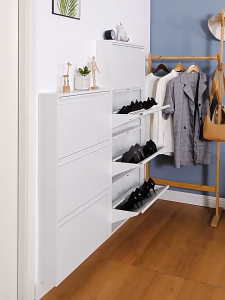 Steel shoe cabinet ultra-thin shoe cabinet 12.2 cm strong waterproof and rustproof. Can be used both indoors and outdoors. 1 year warranty.