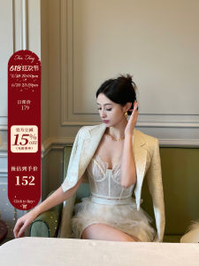 Coco Sangle Shiny Sequin Short Jacket Womens Spring Autumn High-End Feel Suit Style V-neck Long Sleeve Sweet Fit Type