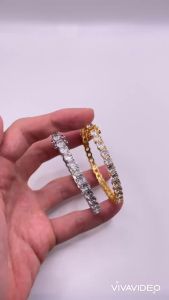Vòng tay titan đính đá Lắc tay titan đính full hột đá không phai màu dày 5 li trangsucmoiluatuoi.RIN
