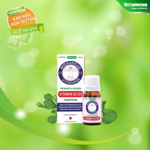 BioAmicus Vitamin D3 K2 giúp bé phát triển chiều cao tối ưu | Nhập khẩu chính hãng Canada