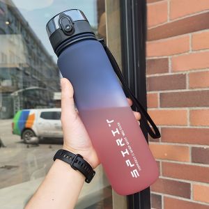 16/33oz Portable Sports Water Bottle Gradient Color Plastic Drinking Bottle For Men And Women Perfect For Outdoor Travel Office