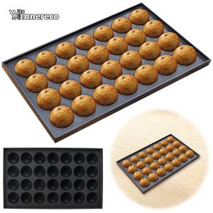 Professional 28 holes Takoyaki machine Pan Non-stick Teflon Aluminum Thicked Non stick 28holes Plate For Takoyaki Machine Grill Pan ctopus Ball Maker Machine Teflon pot takoyaki plate thickened Gas-Powered Owith Even Heating & Quick Cooking Ideal for Ta