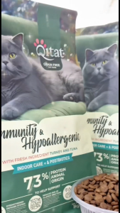 QITAT Grain Free Dry Cat Food【1KG】Turkey & Tuna | Adult Cat Food | Immunity & Hypoallergenic | Immunity Support