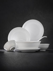 JINGDEZHEN | Jingdezhen Official Ceramic Glazed Pure White Dinnerware Set