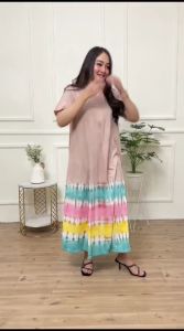 DASTER PANJANG SEMATA KAKI DALILA: BAHAN KAOS 30 S RESLETING DEPAN BUSUI BUMIL Lengan Pendek