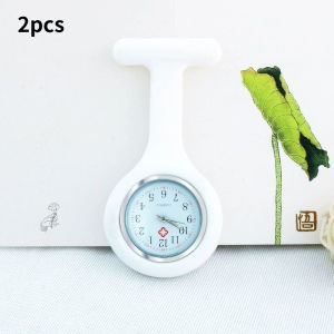 2pcs Nurse Watches for Women Men Silicone Lapel Pin Pocket Fob Stethoscope Watch Doctor Nurse Student Graduation Gift