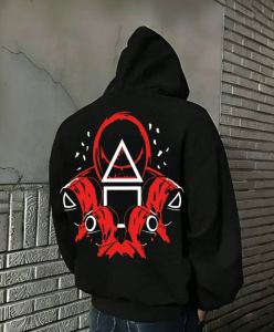 Áo Hoodie Nam Chất Liệu Nhung Dày In Hình Nhân Vật Game Squid Game Cổ Điển Phong Cách Y2K Halloween Cosplay Thu/Đông Phong Cách Punk Cổ Tròn Tay Dài
