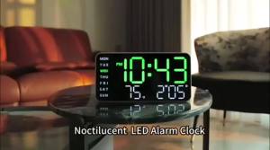 OLOEY | Đồng Hồ Kỹ Thuật Số Màn Hình Lớn LED Có Hiển Thị Nhiệt Độ Và Ngày Tháng 5 Cấp Độ Điều Chỉnh Độ Sáng Đồng Hồ Để Bàn Trang Trí Phòng Sáng Tạo