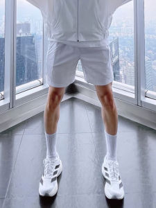 White Quick Dry Fitness Basketball Shorts Mens Summer American Style Sporty Mid-Low Waist Length Shorts Breathable Casual Pants