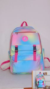 TAS RANSEL BACKPACK ANAK PEREMPUAN SEKOLAH SD-SMP-SMA-KULIAH TRUE RAINBOW // TAS RANSEL WANITA COLORFULL AP8027 RAINBOW