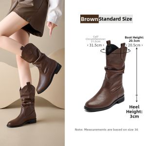 Agsdon | Brown Cowgirl Martin Boots