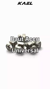 Baut Accu M5 x 10 mm Kering Basah Universal untuk Semua Jenis Motor 5 x 10 5 x 10mm 5x10 Baud Mur Kotak Bolt Acu Aki Bulat Bulet