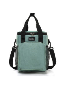 8L Tall Oxford Cloth Insulated Bag Washable Slim Long Lunch Box Bag Warm Cold PEVA Waterproof Rice Box Bag for Outdoor Use