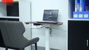 Small Electric Table 80cm*43cm with 75-120cm Height Adjustment Mobile Training Desk