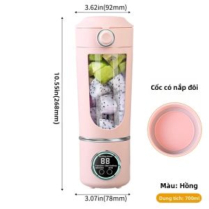Máy Xay Sinh Tố Cá Nhân Di Động Dùng Làm Sữa Lắc Và Sinh Tố Có Thể Sạc Lại Tự Làm Sạch Dung Tích Nhỏ Gọn 0.5-1L Điện Áp Dưới 20V