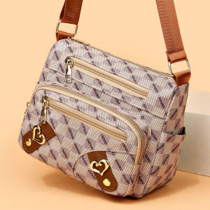 กระเป๋าสะพายข้างผู้หญิง กระเป๋าเดินทางแบบสะพายข้างหลายช่อง กระเป๋าสะพายไหล่แบบอเนกประสงค์สำหรับผู้หญิงวัยกลางคนและผู้สูงอายุ