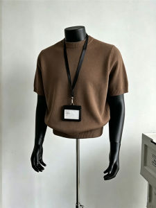 Coffee Brown Vintage Style Summer Knit T-Shirt