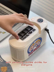 Portable Ice Maker 8 Cubes Fast 10 Mins Dual-Power 120W Mini Countertop Machine Quiet Car Compatible Compact Travel Use
