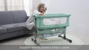 Baby Crib 3-in-1 Foldable Portable (0-24M/20KG Max) - Kuna with Mosquito Net Storage | Adjustable Height Breathable Mesh Anti-Roll | Baby Bed Set