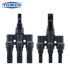 TOMZN T Type PV Solar Connector 1 Input 3 Output 1000V 32A Waterproof IP67 Photovoltaic Wire Terminal for Inverter