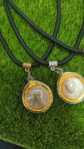 สร้อยเชือกร่องแต่งอะไหล่ 24 นิ้ว หนา 4 มิล พร้อม จีเหรียญ ครูเทจ กระชับ สีทอง