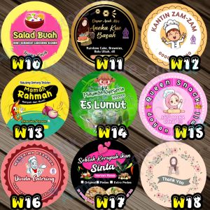 Stiker Label Makanan Sticker Custom nama jualan sendiri