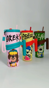 Fanlife กระติกน้ำรักษาความร้อน สำหรับผู้หญิง ดีไซน์น่ารัก ความจุ 710ml วัสดุเคลือบเซรามิก ทนความร้อน รักษาความร้อนนาน พกพาง่าย มีที่จับและหลอดดูด-253