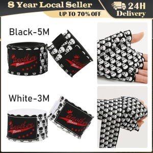2Pcs Poly&Cotton 5m Boxing Handwraps Skeleton Print Hand Wraps for Training Tape Kickboxing Muay Thai Bandage Boxing Gloves