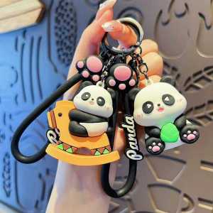 Cute Panda Keychain Pendant Creative Doll Bag Car Chain Circle Fine Hanging Decoration Gift Small Gift